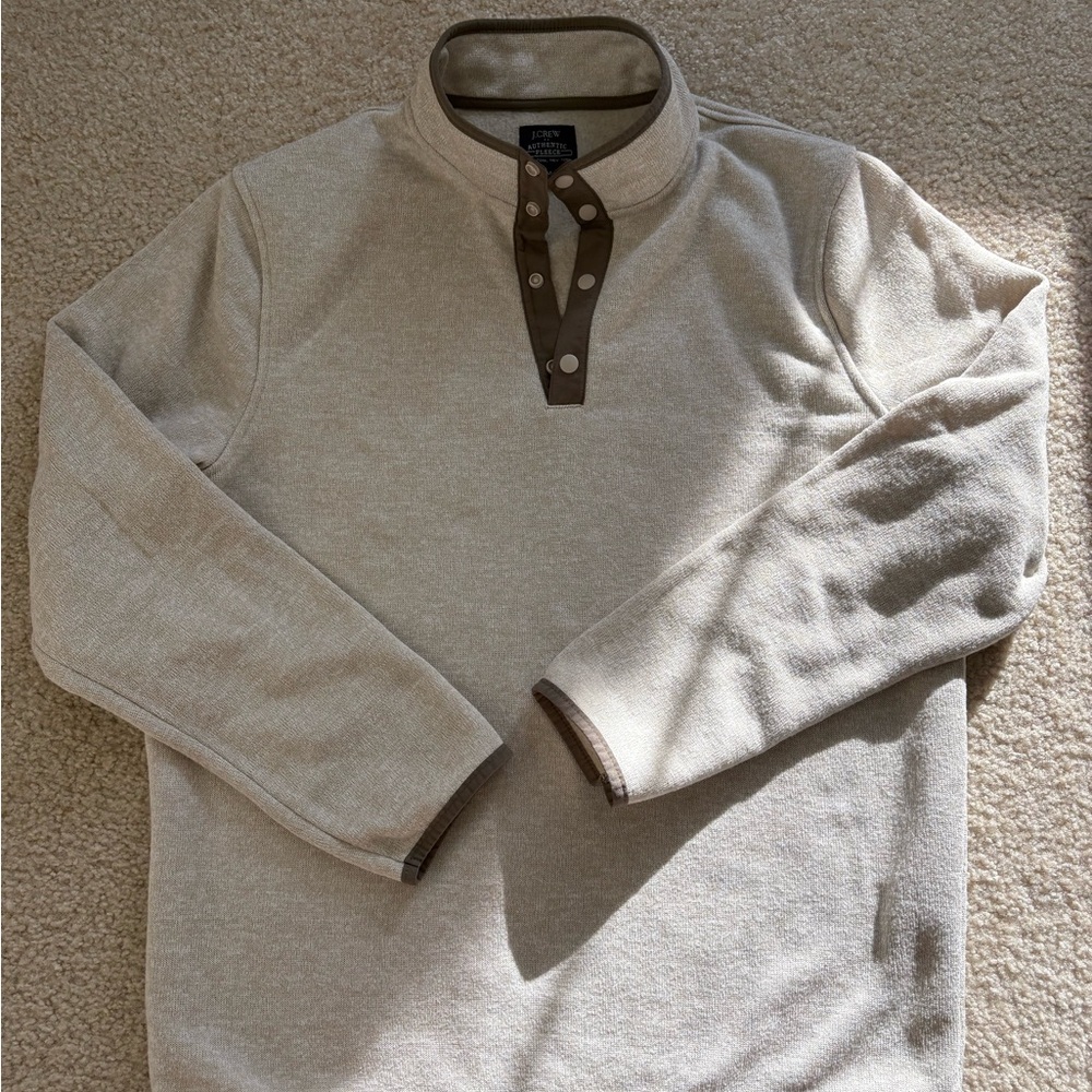 J.Crew Men’s Authentic Fleece Quarter-Snap Pullover – Size Medium